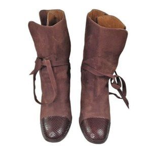 Rossetti Moda Italian‎ Womens Ankle Strap Boots Size 37 Brown Suede 6.5 US